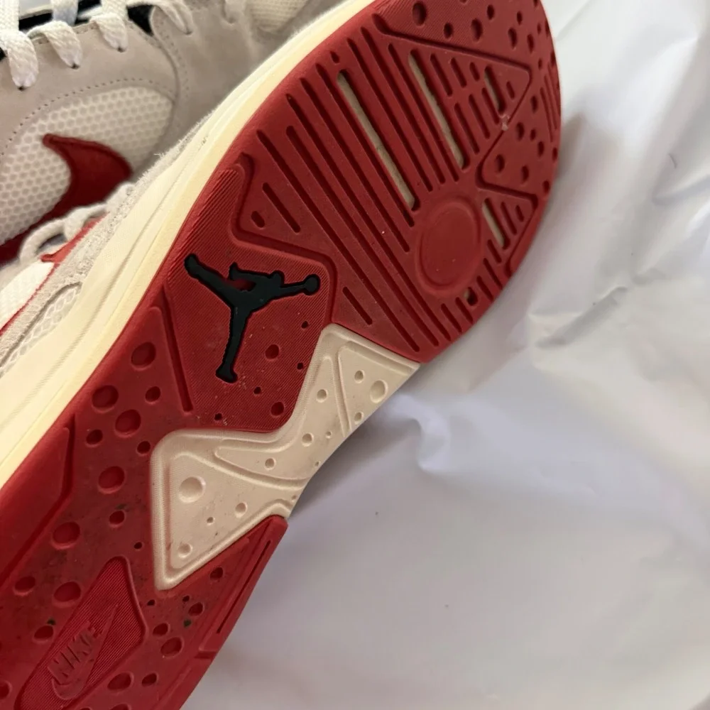 Jordan Mens Stadium 90 Sneaker Size 11 Sail Red Black HJ6777-101 Suede Low Top